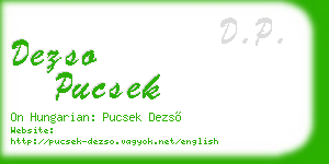 dezso pucsek business card