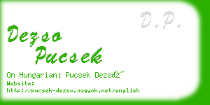 dezso pucsek business card